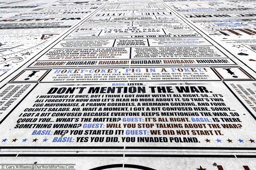 The 'Don't Mention the War' section of the Comedy Carpet on Blackpool Seafront