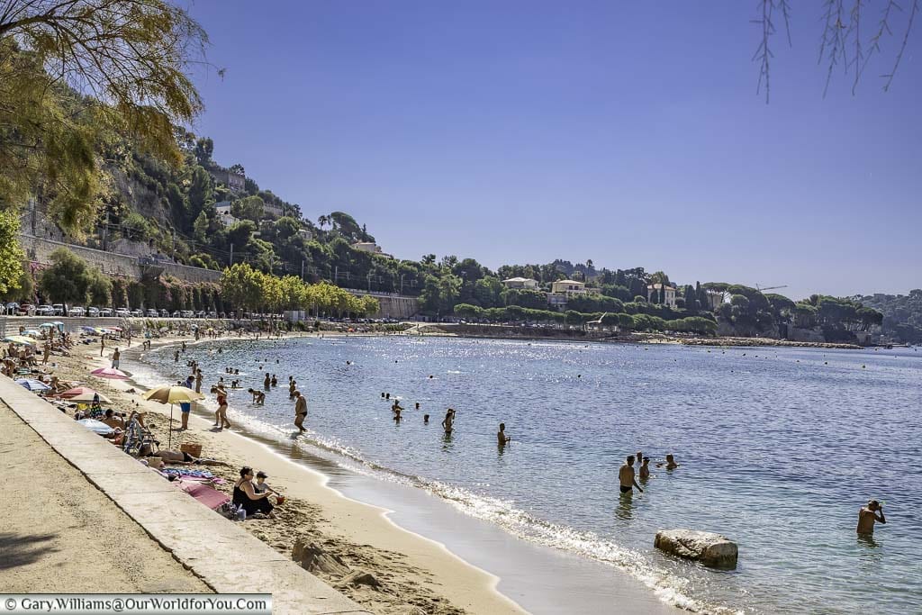 People enjoying the beach at Villefranche-sur-Mer