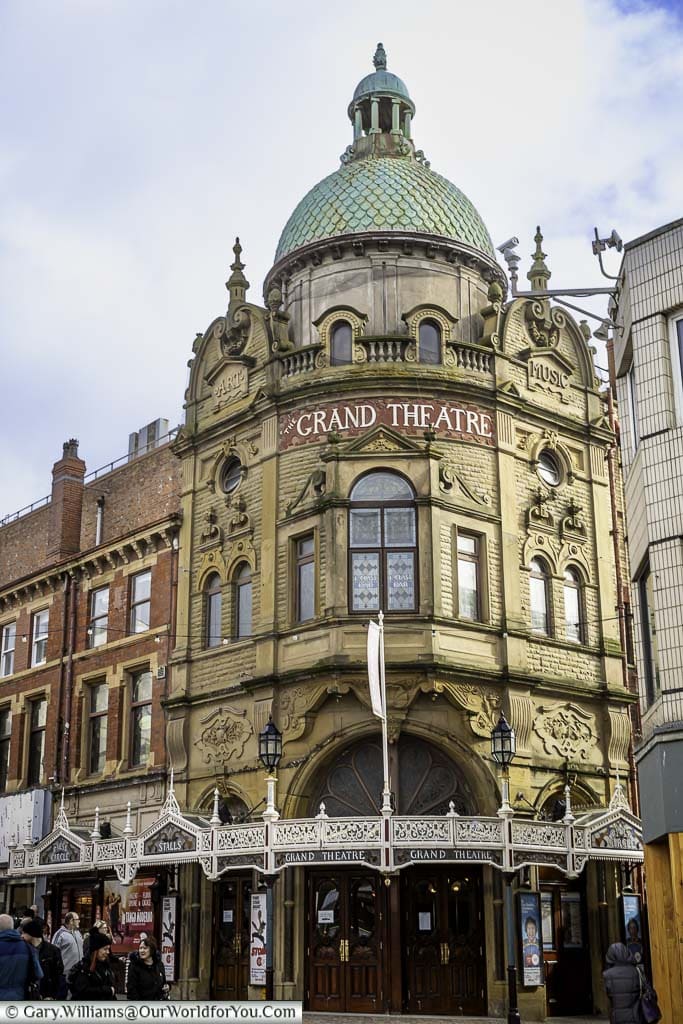 The listed exterior of the Blackpool's historic Grand Theatre