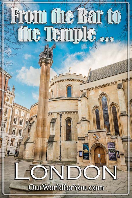 The pin image for our post - 'From the Bar to the Temple, London'