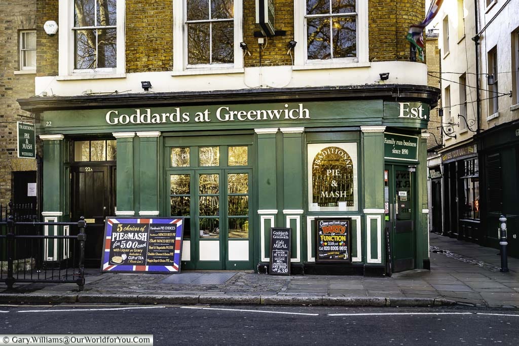 Goddards of greenwich pie and mash shop on the edge of greenwich market in south east london