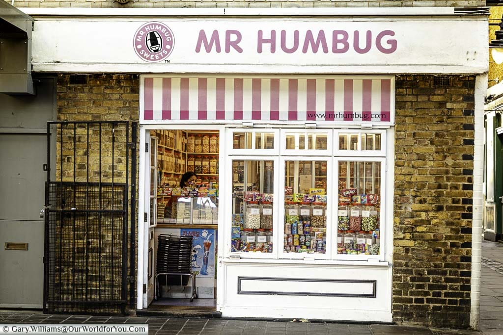 Mr Humbug, a tradtional sweetshot in greenwich market