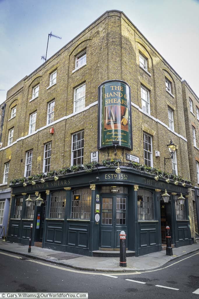 The historic Hand & Shears pub in the smithfield region of the city of london