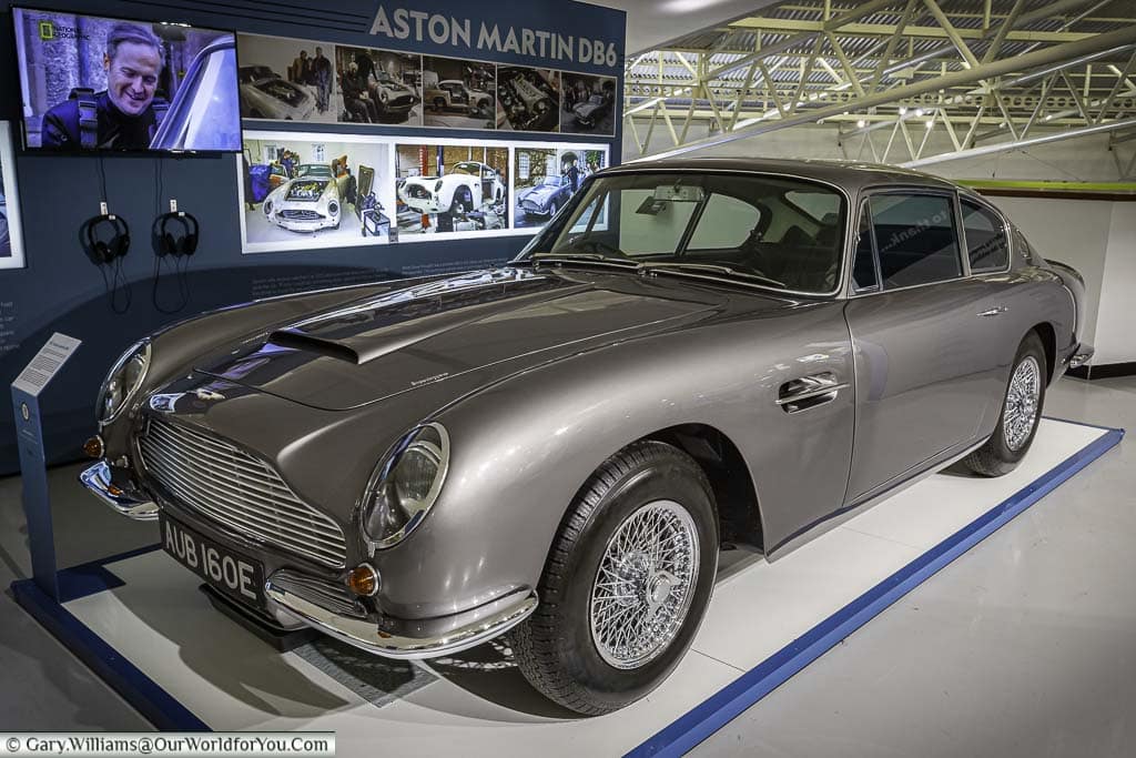 A gunmetal grey 1960s Aston Martin DB6, as featured in the TV series Car S.O.S